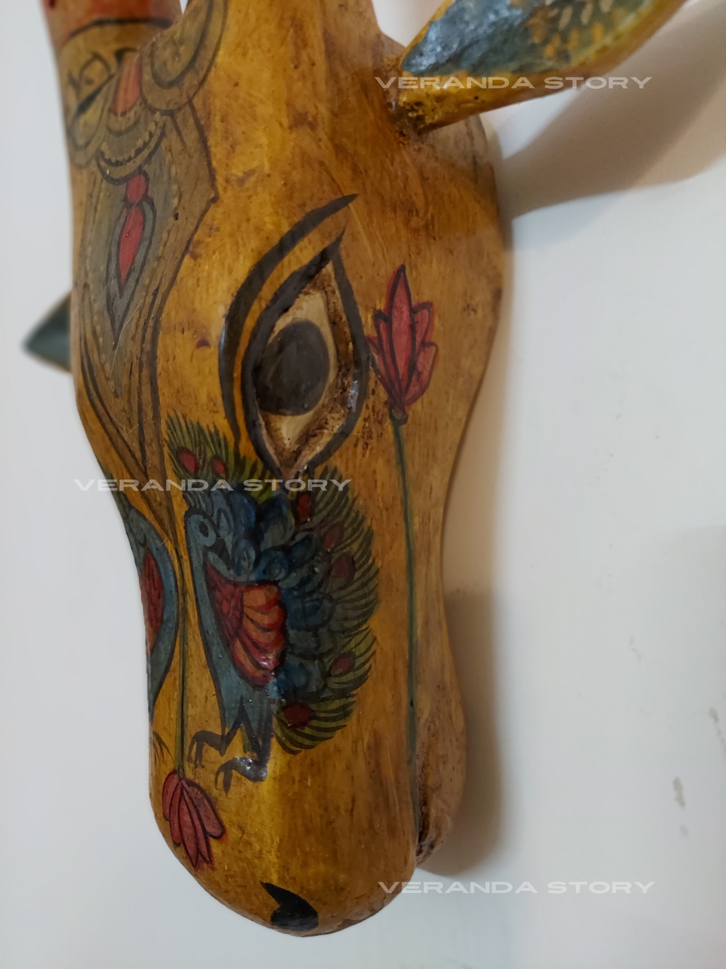 Wooden Bull Wall Decor Yellow