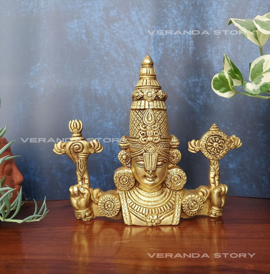 Brass Balaji with Shanka-Chakra Tabletop