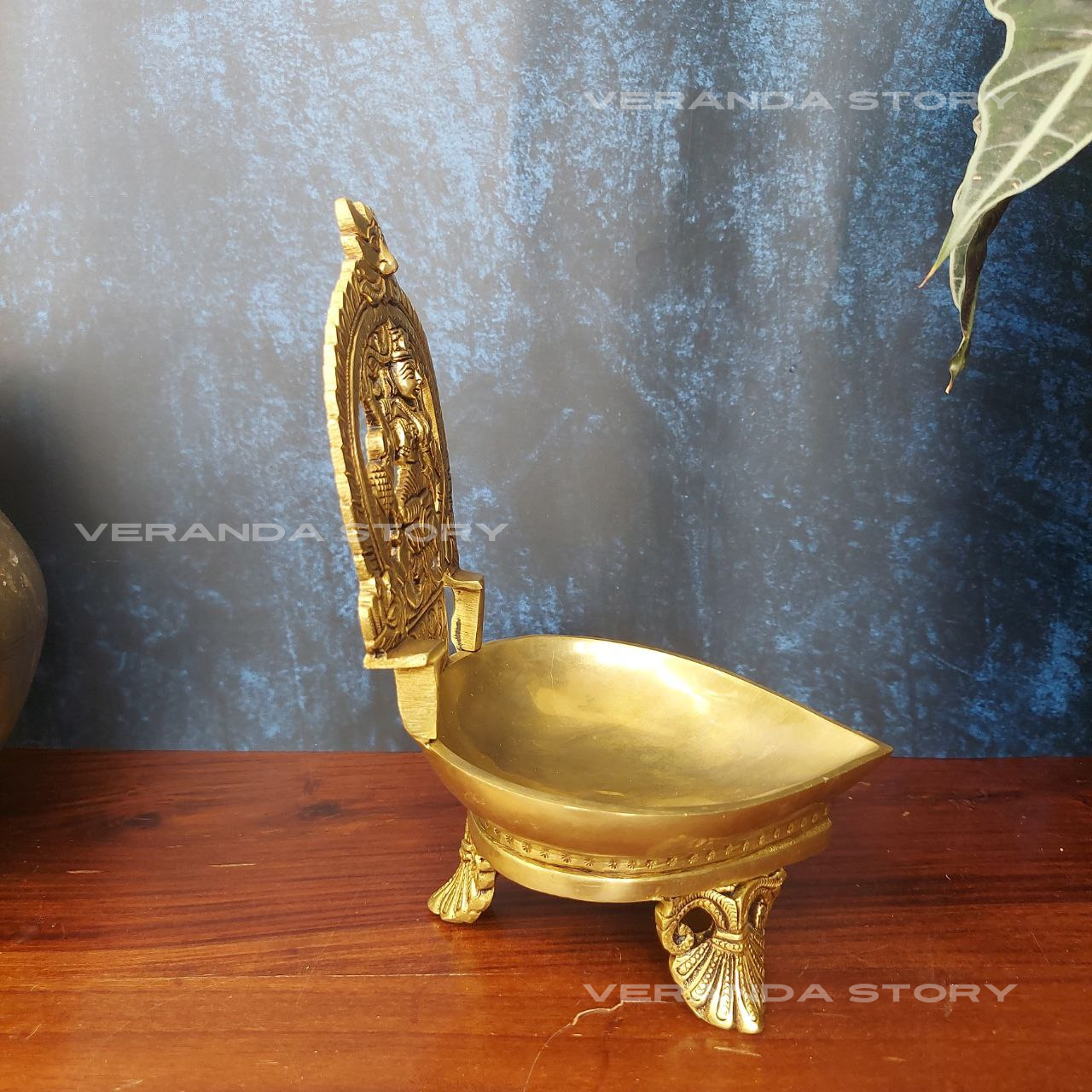 Brass Lakshmi Diya 9.5 Inches