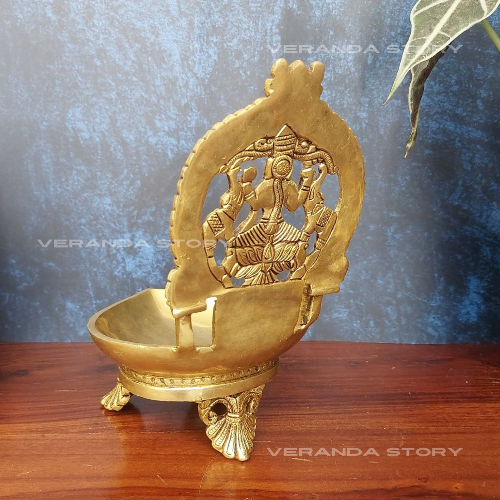 Brass Lakshmi Diya 9.5 Inches