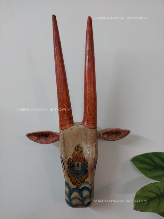 Wooden Bull Wall Decor White